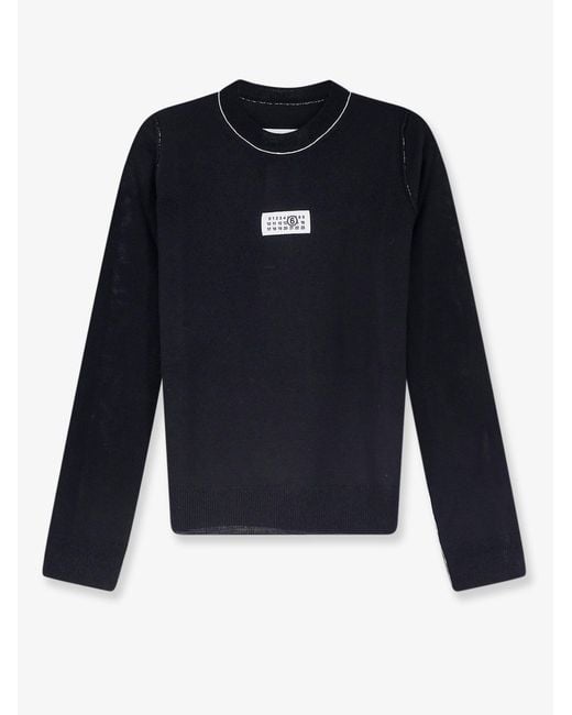 MM6 by Maison Margiela Blue Virgin Wool Blend Sweater