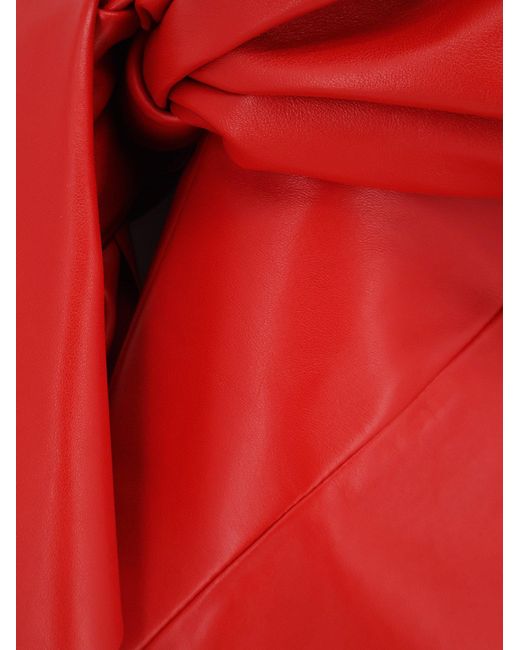Givenchy Red Leather Bustier Dress With Bow Detail
