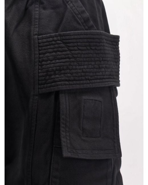 Rick Owens Black Cotton Trousers for men