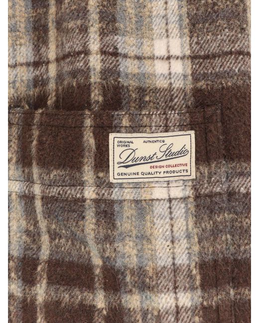 DUNST Brown Madras Pattern Flannel Jacket