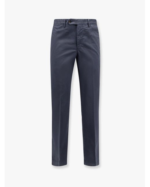 PT Torino Blue Style Stretch Cotton Master Fit Trousers for men