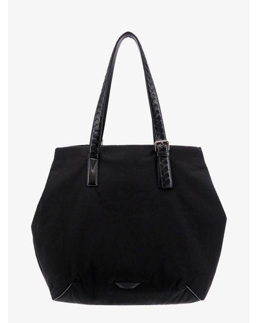 Bottega Veneta Black Padded Nylon Shoulder Bag With Logo Patch for men