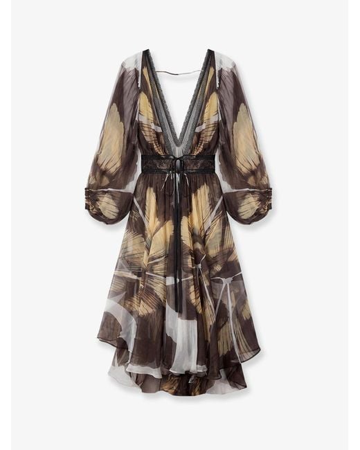Mes Demoiselles White Pucha Viscose Dress With All-Over Print