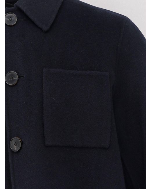 Amaranto Blue Wool And Cashmere Coat for men