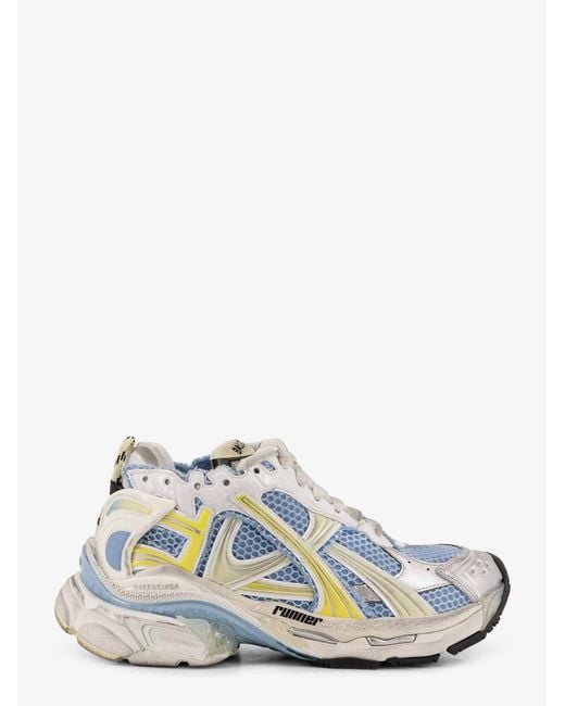 Balenciaga White Low-Top Runner Mesh Sneakers