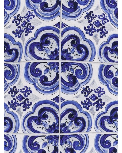 Dolce & Gabbana Blue Dolce & Gabbana Cotton And Viscose Dress With Maiolica Print