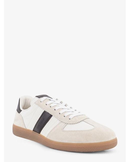 Tom Ford White Archer Suede And Leather Low-Top Sneakers for men