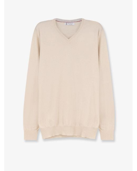 Brunello Cucinelli Natural Cashmere Sweater for men
