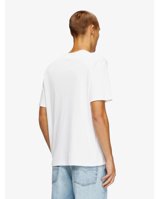 DIESEL White T-Madjust-Tr Cotton T-Shirt for men