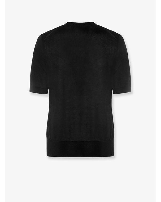Seven Gauge Black Lyocell Sweater for men