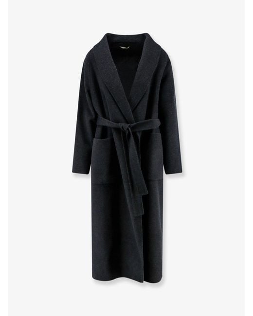 Hevò Black Alliste Wool Coat