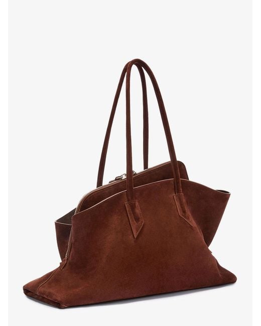 The Attico Brown La Passeggiata Medium Suede Shoulder Bag