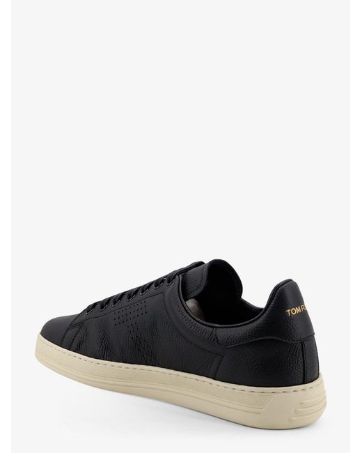 Tom Ford Black Warwick Leather Sneakers for men
