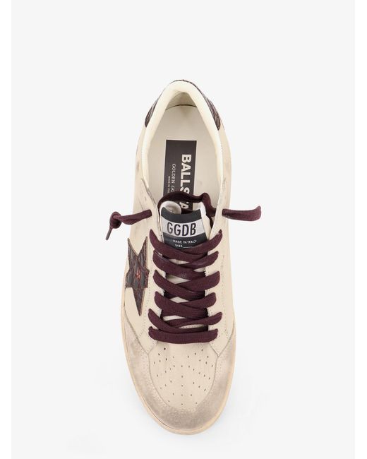 Golden Goose Deluxe Brand Natural Ballstar Leather Sneakers With Iconic Side Logo for men