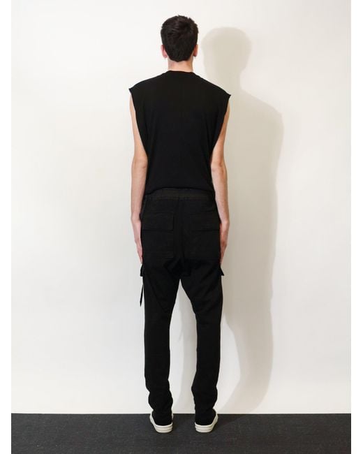 Rick Owens Black Cotton Trousers for men