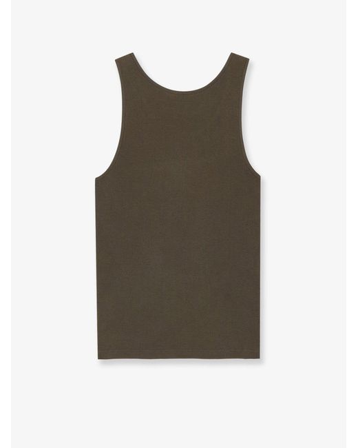 Saint Laurent Green Ribbed Cotton Top