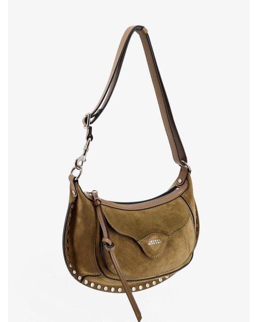 Isabel Marant Metallic Oskan Moon Suede Shoulder Bag