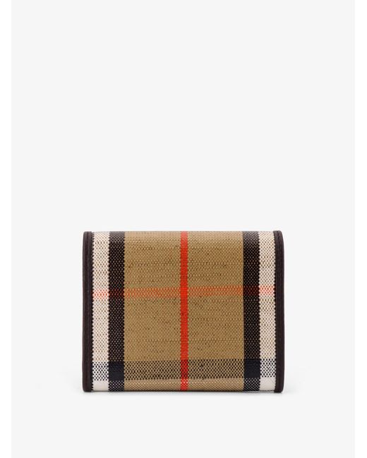 Burberry White Highlands Compact Wallet With Leather Inserts