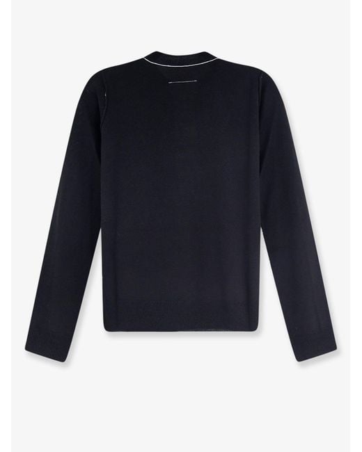 MM6 by Maison Margiela Blue Virgin Wool Blend Sweater