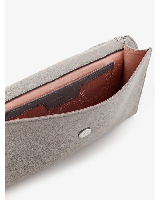 Stella McCartney Gray Falabella Wallet Shaggy Deer Crossbody Bag