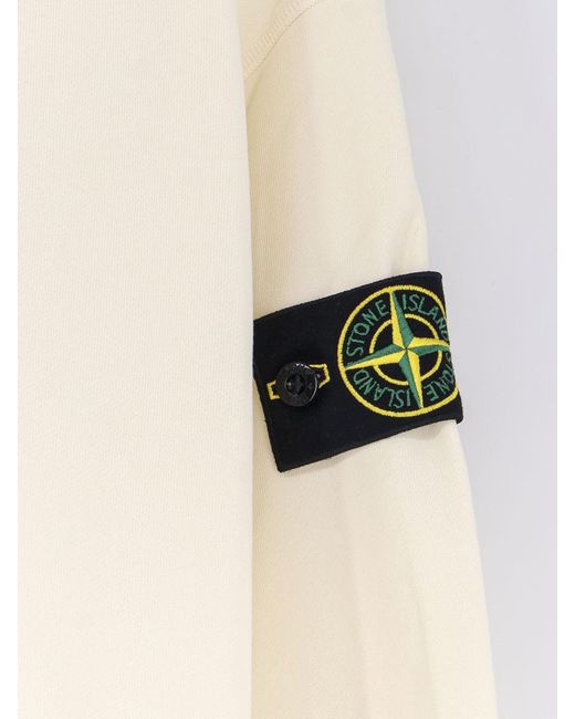 Stone Island Natural Oversized Organic Cotton Hoodie for men