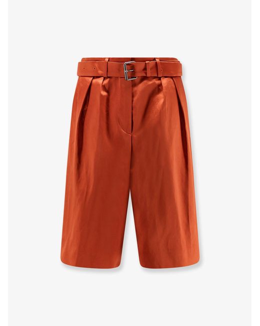 Dries Van Noten Red Cotton Blend Bermuda Shorts