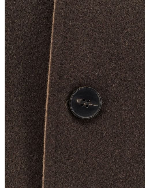 Amaranto Brown Wool And Cashmere Coat for men
