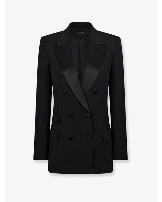 Tom Ford Black Wool Tuxedo Blazer