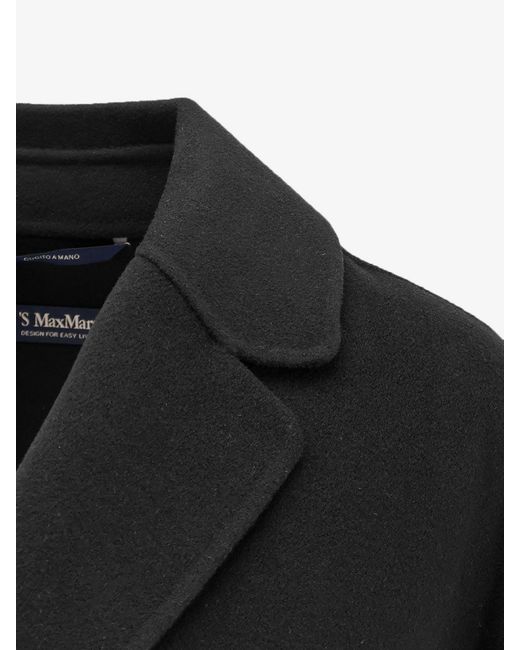 Max Mara Black Arona Virgin Wool Coat