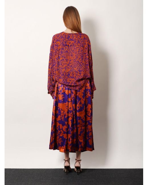 Dries Van Noten Red Camiel Cotton Shirt With Print