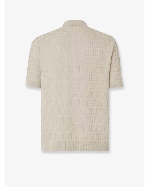 Fendi White Ff Cotton Polo Shirt for men
