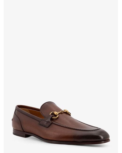 Gucci Brown Jordaan Leather Loafers for men