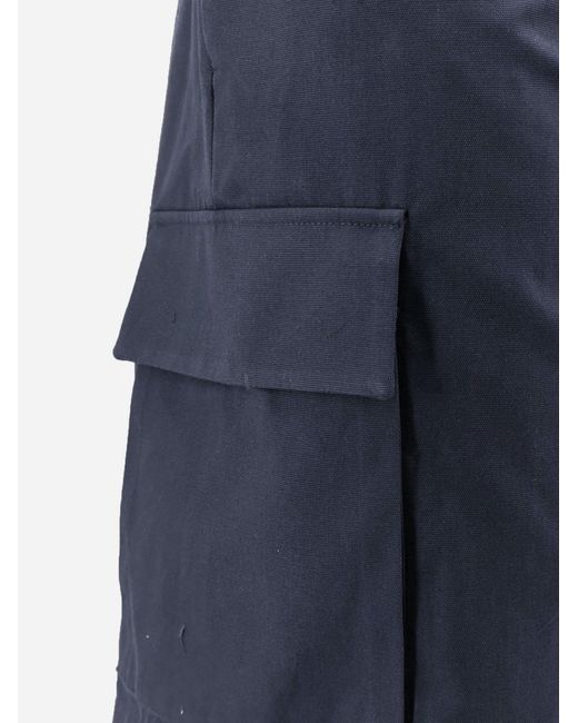 Hevò Blue Cotton Bermuda Shorts for men