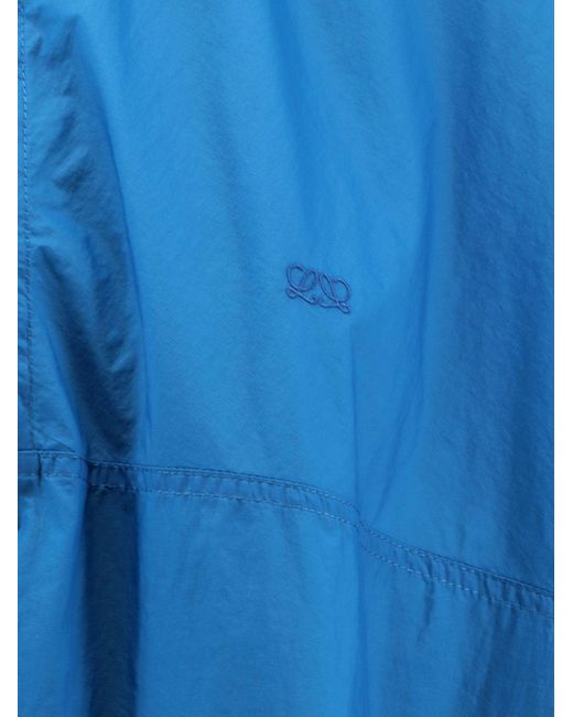 Loewe Blue Anorak Technical Fabric Windbreaker With Embroidered Anagram Logo for men