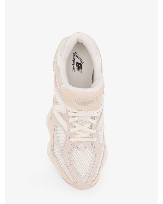 New Balance White 9060 Suede And Mesh Low-Top Sneakers for men