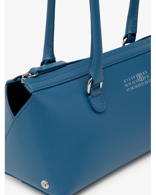 MM6 by Maison Margiela Blue Leather Bauletto Shoulder Bag