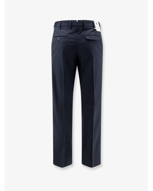 PT Torino Blue Michael Stretch Virgin Wool Trousers for men