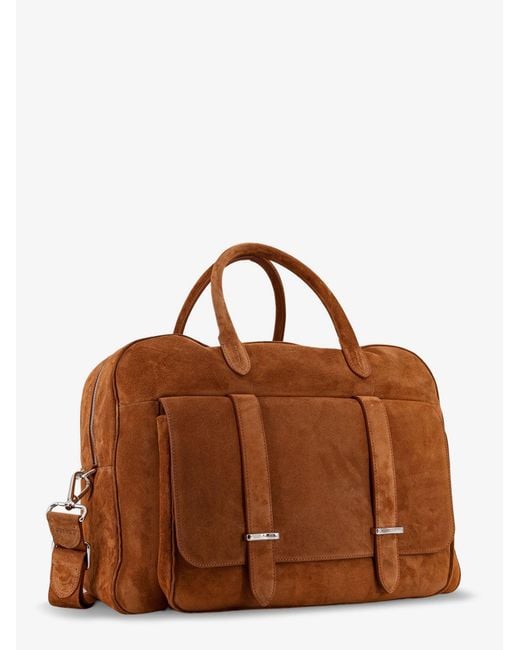 Orciani Brown Jones Suede Travel Bag for men