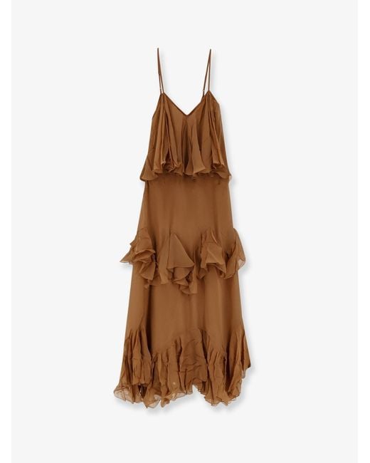Mes Demoiselles Brown Long Viscose Dress