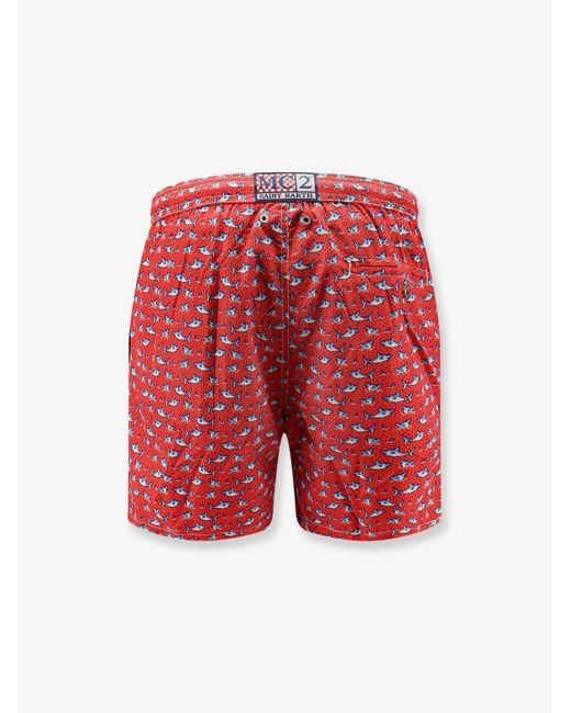 Mc2 Saint Barth Red Swim Trunks Recycled Polyester for men