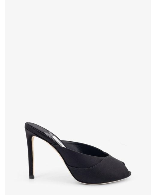 Jimmy Choo Black Brigitte Mule 100 Satin Sandals