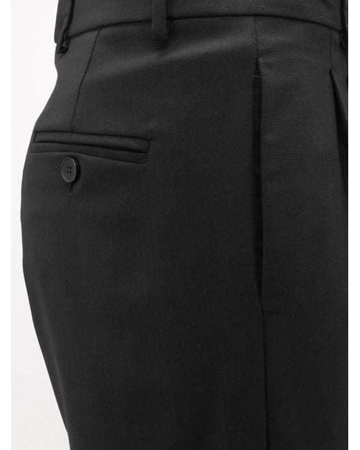 Amaranto Black Virgin Wool Blend Trousers for men