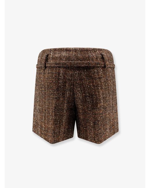 Alpaca And Wool Shorts-Donna di Fendi in Brown