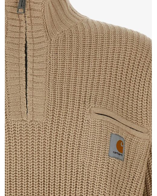 Carhartt Natural Detroit Half Zip Acryilic Blend Sweater for men