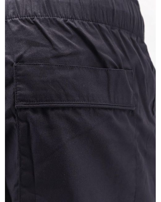 Entire studios Blue Cotton Bermuda Shorts With Frontal Logoed Label