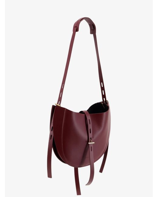 MINOBOSSI Red Lizzie Leather Crossbody Bag