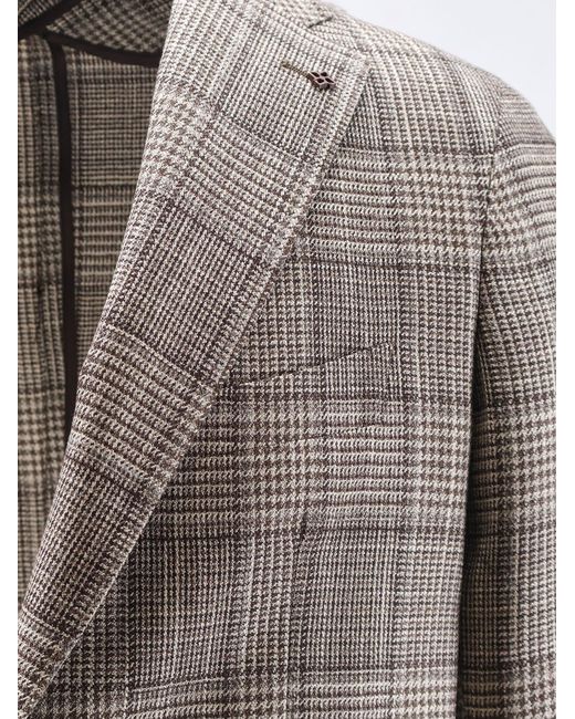Tagliatore Gray Single-Breasted Virgin Wool And Silk Blazer for men