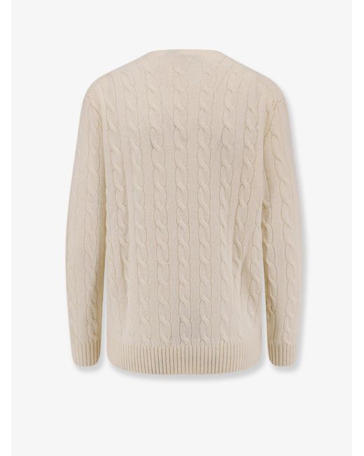 Polo Ralph Lauren White Wool And Cashmere Sweater