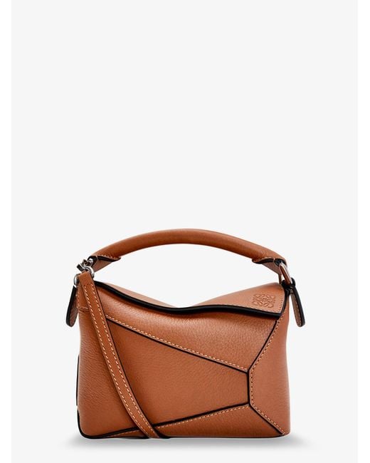 Loewe Brown Puzzle Edge Leather Crossbody Bag