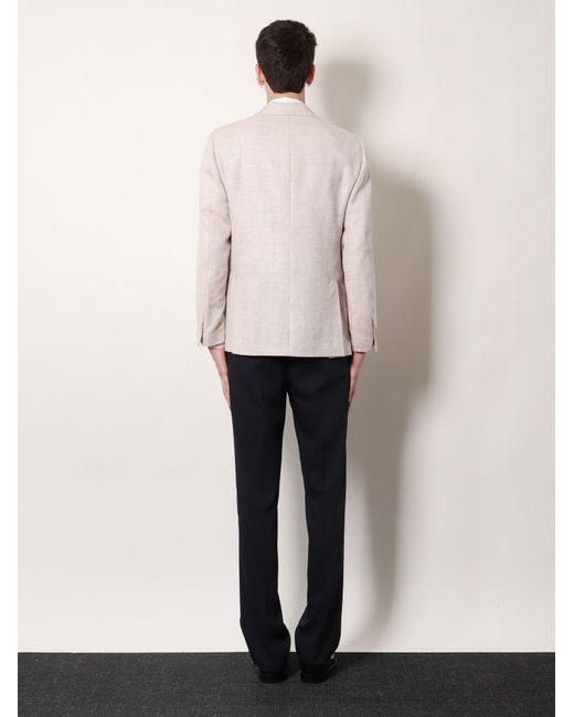 Lardini Pink Roma Pure Virgin Wool And Linen Blazer for men